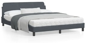 vidaXL Estrutura de cama sem colchão 160x200 cm veludo cinzento-escuro
