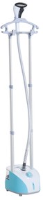 HOMCOM Ferro de Engomar Vertical Depósito 2L 1950W e Temperatura Ajustável em 11 Níveis 24x35x47,5-122,5 cm Azul e Branco