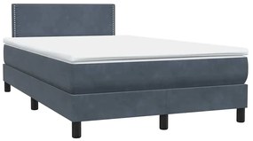 Cama boxspring com colchão 120x220 cm veludo cinzento-escuro