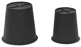 Conjunto de 2 vasos para plantas em rattan preto CHELONE Beliani