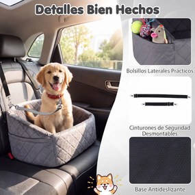 Transportadora de cães  no Carro, 50 x 46 x 30 cm, Convertível em Cama, Cinzento