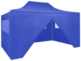 48891 vidaXL Tenda dobrável profissional festas 4 paredes 3x4m aço azul