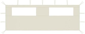 vidaXL Paredes laterais para gazebo com janelas 6x2 cor creme