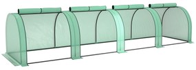 Estufa para Jardim Estufa Pequena para Cultivo de Plantas com 4 Janelas 395x100x80 cm Verde