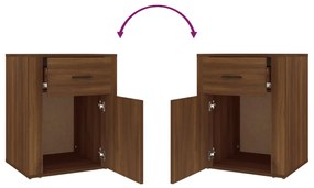 Mesa cabeceira 50x36x60 cm derivados madeira carvalho castanho