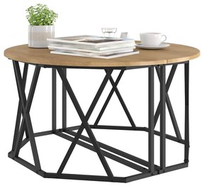 Mesa de Café vidaXL Artisan Carvalho 31,5x31,5x16,5 polegadas Feita de