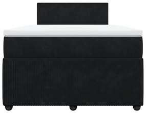 Cama boxspring com colchão 120x190 cm veludo preto