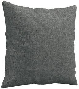 3 pcs conjunto de sofás com almofadas tecido cinzento-escuro