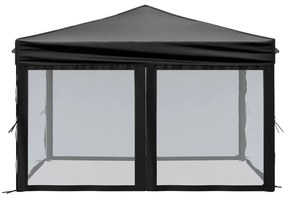 Tenda para festas dobrável com paredes laterais 3x3 m preto