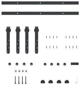Kit p/ porta de armário deslizante 122 cm aço carbono