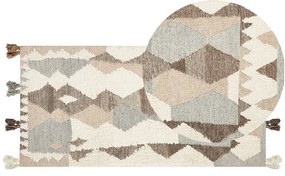 Tapete Kilim em lã multicolor 80 x 150 cm ARALEZ Beliani