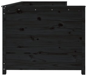 Sofá-cama 100x200 cm madeira de pinho maciça preto