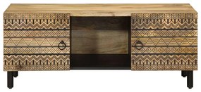 Mesa centro 100x54x40 cm madeira mangueira áspera maciça preto