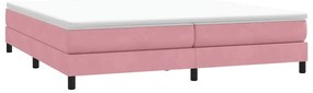 Cama com molas/colchão rosa 180x220 cm veludo