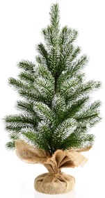 Mini árvore de natal de mesa de 50 cm festiva em miniatura árvore artificial decorativa em pe novo com base de cimento com pano de linho Verde