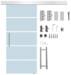 HOMCOM Porta Correr Vidro Trilho 102,5x205 cm Translúcida | Aosom Portugal