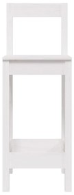 Cadeiras de bar 2 pcs 40x41,5x112 cm pinho maciço branco