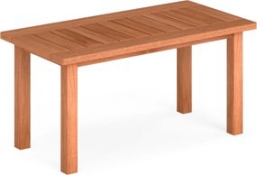 Mesa apoio de jardim em madeira 90 x 45,5 x 43,5 cm com tampo de ripas, pés estáveis e ligação reforçada para jardim, terraço, pátio e varanda Natural