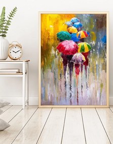 Pintura Decorativa em MDF com Moldura Huhu187 – Multicolor – 50 x 70 c