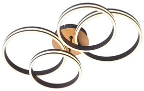 Plafon de madeira com LED regulável em 3 níveis e 4 luzes - Navara