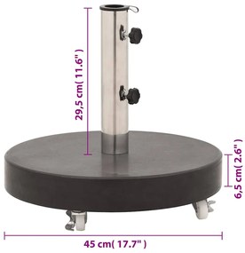 Base de guarda-sol redonda granito 30 kg preto
