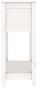 Vaso/floreira com prateleira 82,5x34,5x81cm pinho maciço branco