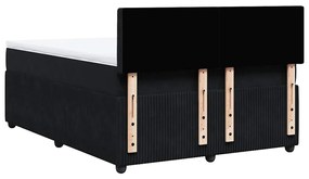 Cama com molas/colchão 160x200 cm veludo preto