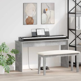 vidaXL Suporte de Teclado Cinzento 120 x 32 x 64 cm Madeira processada