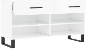 Banco sapateira 102x35x55 cm derivados madeira branco brilhante
