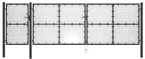 vidaXL Portão de jardim 500x150 cm aço preto