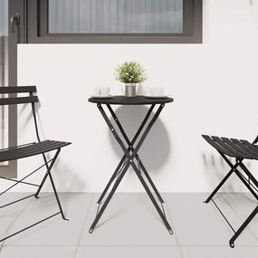 Mesa bistrô dobrável antracite Ø50x71 cm em aço revestido a pó