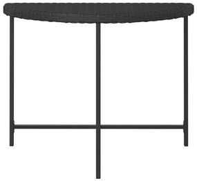 Mesa de jardim 100x50x75 cm vime PE preto