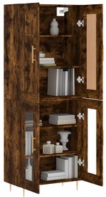 Armário alto 69,5x34x180 cm madeira processada carvalho fumado