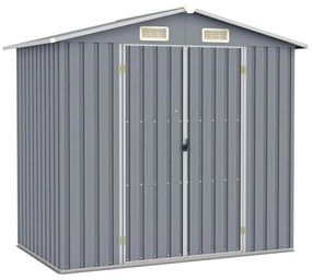 vidaXL Abrigo de jardim 205x129x183 cm aço galvanizado cinzento