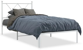 Estrutura de cama com cabeceira 90x200 cm metal branco