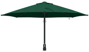Guarda-sol de Jardim Montado na Parede com LEDs Verde 248 cm