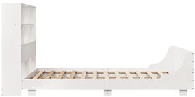 Cama sem colchão 140x190 cm madeira de pinho maciça branco