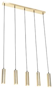 Candeeiro de suspensão moderno latão 5 luzes - Jeana Moderno