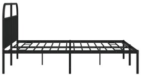 Estrutura de cama com cabeceira 200x200 cm metal preto