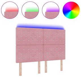 Cabeceira LED Rosa 80 cm Veludo