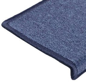 Tapete/carpete para degraus 15 pcs 65x25 cm azul