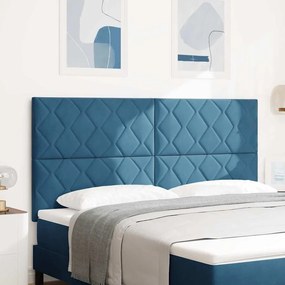 vidaXL Cabeceira em Veludo Azul Escuro, 180cm, Design de Blocos de Diamante