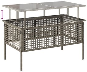4 pcs conj. sofás jardim c/ almofadões vime PE/vidro