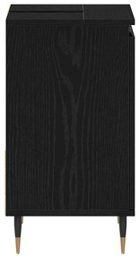 Armário de pia de banheiro vidaXL Preto Carvalho 65x33x60 cm Madeira e