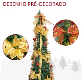 Árvore de Natal 180 cm Árvore de Natal Artificial Dobrável com Luzes L