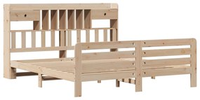Cama com estante sem colchão 180x200 cm pinho maciço