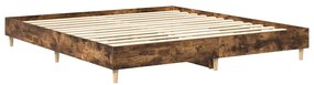 Estrutura de cama sem colchão 160x200 cm carvalho fumado