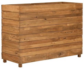 Vaso/floreira 100x40x72 cm madeira de teca reciclada e aço