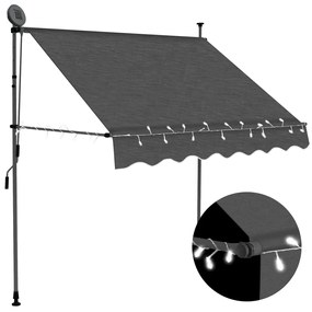 Toldo retrátil manual com LED 200 cm antracite