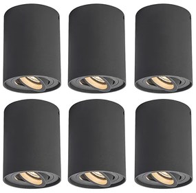LED Conjunto de 6 focos inteligentes cinzento escuro com Wi-Fi GU10 - Rondoo up Moderno,Design